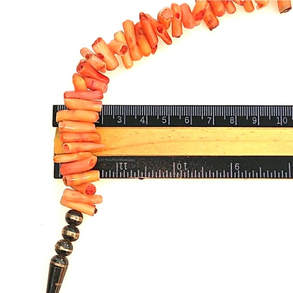 VINTAGE 372CTW! 925 Genuine Coral Branch Necklace - Picture 4 of 8